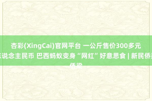杏彩(XingCai)官网平台 一公斤售价300多元东说念主民币 巴西蚂蚁变身“网红”好意思食 | 新民侨梁