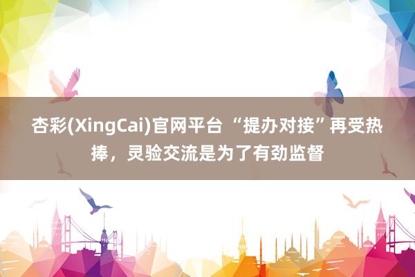 杏彩(XingCai)官网平台 “提办对接”再受热捧，灵验交流是为了有劲监督