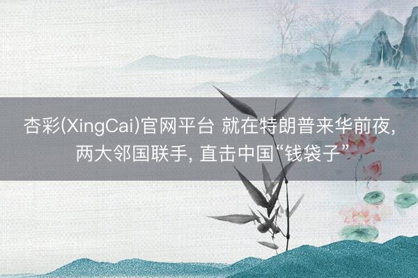 杏彩(XingCai)官网平台 就在特朗普来华前夜， 两大邻国联手， 直击中国“钱袋子”
