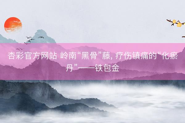 杏彩官方网站 岭南“黑骨”藤， 疗伤镇痛的“化瘀丹”——铁包金