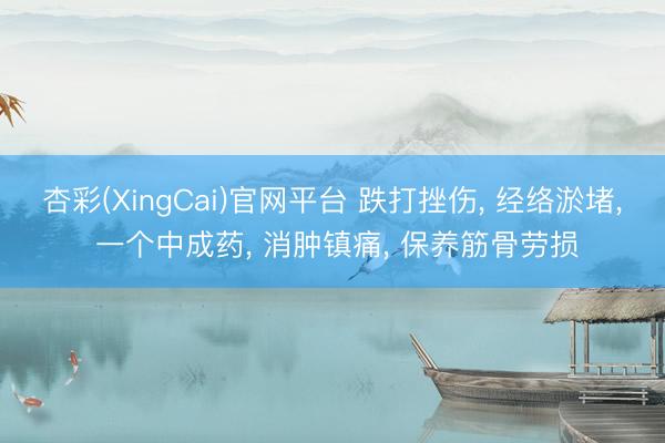 杏彩(XingCai)官网平台 跌打挫伤， 经络淤堵， 一个中成药， 消肿镇痛， 保养筋骨劳损