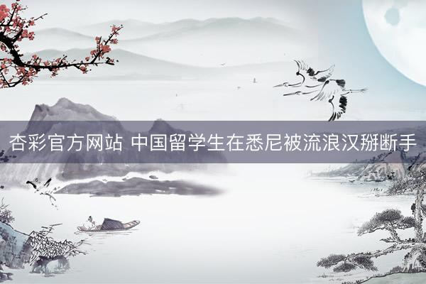 杏彩官方网站 中国留学生在悉尼被流浪汉掰断手