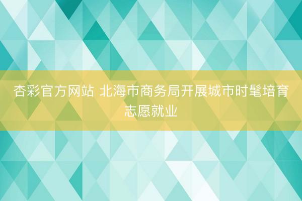 杏彩官方网站 北海市商务局开展城市时髦培育志愿就业