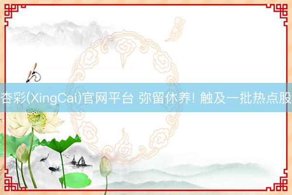 杏彩(XingCai)官网平台 弥留休养! 触及一批热点股