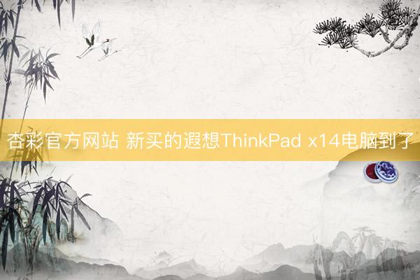 杏彩官方网站 新买的遐想ThinkPad x14电脑到了